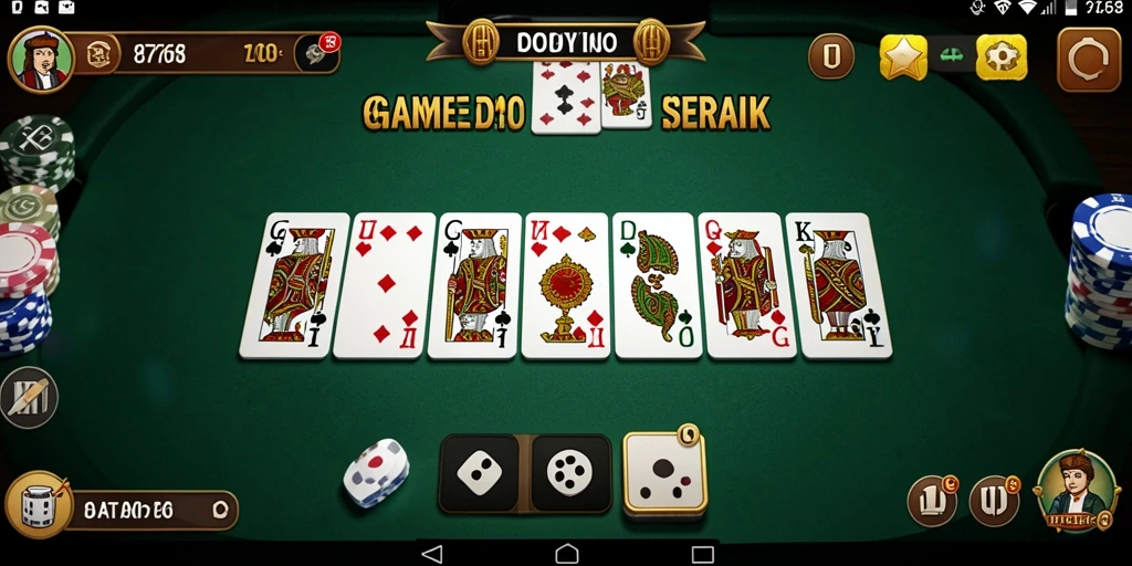 Tampilan gameplay seru di 8768, game Domino yang mengasyikkan.