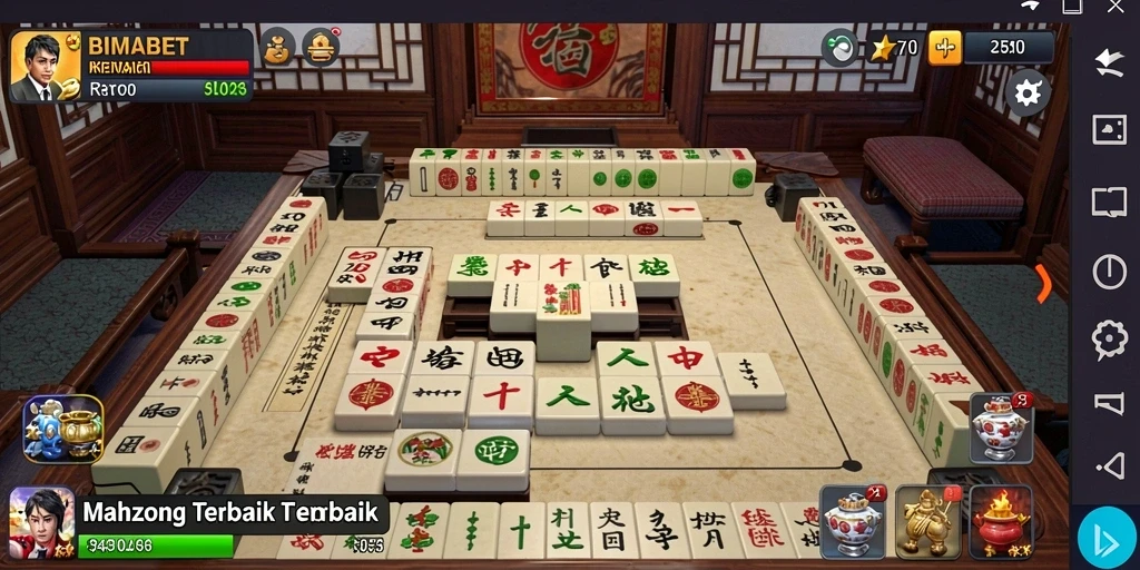 Screenshot gameplay BIMABET menampilkan keseruan permainan Mahjong.