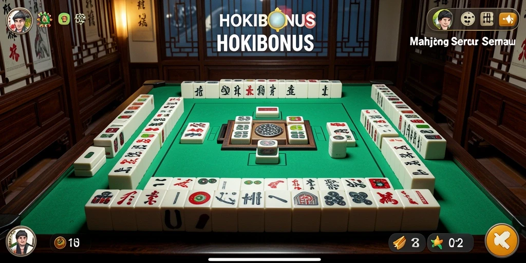 Screenshot HOKIBONUS menampilkan gameplay Mahjong yang seru dan menantang.