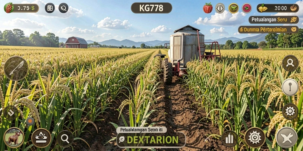 Screenshot KG778 menampilkan momen seru bertani dengan berbagai aktivitas pertanian.