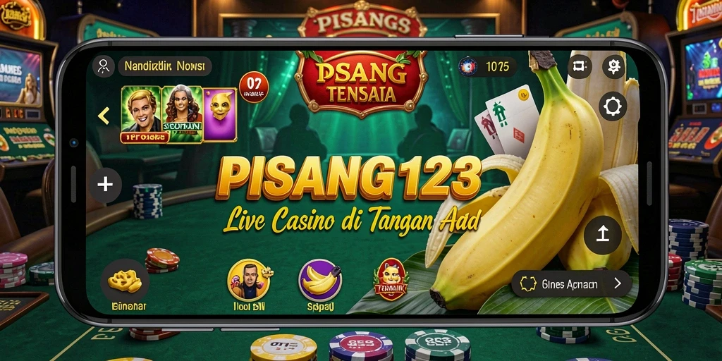 Screenshot PISANG123 menampilkan dealer langsung berinteraksi dengan pemain.