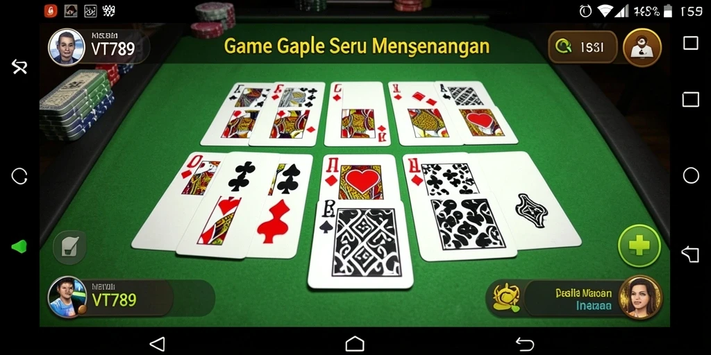 Tampilan gameplay VT789 yang seru dan interaktif dalam bermain Gaple.